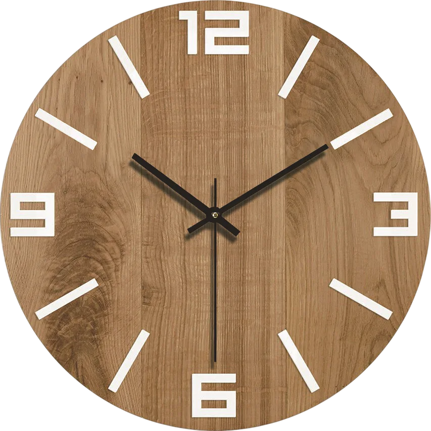 Horloge en Bois Chiffre en Blanc bohème