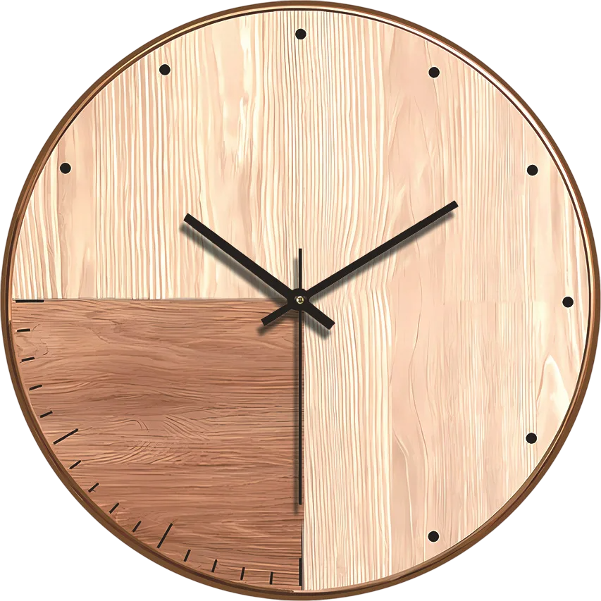 Horloge murale bois silence design américain
