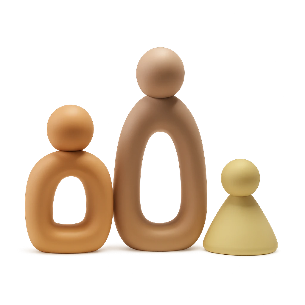 Statue De Famille Moderne Ensemble De 3 Sculptures-Déco Bohème