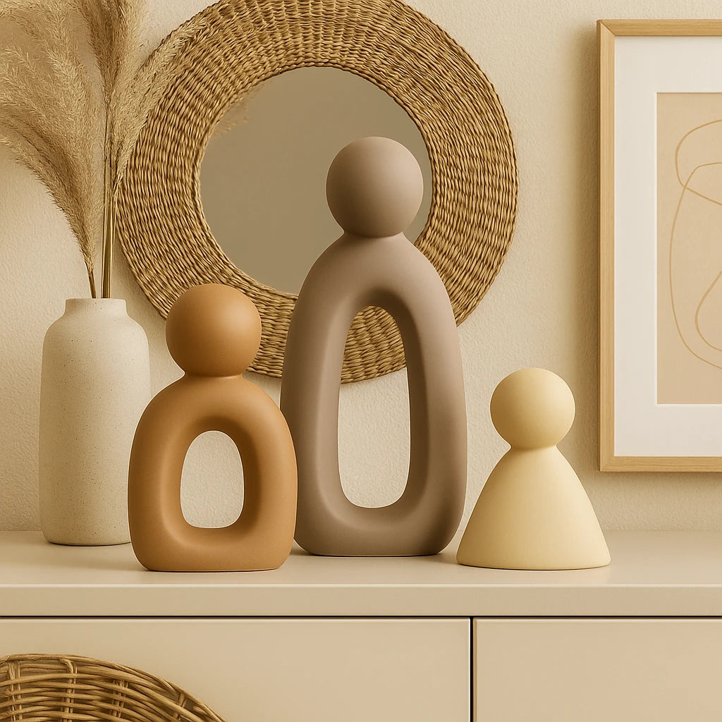 Statue De Famille Moderne Ensemble De 3 Sculptures-Déco Bohème