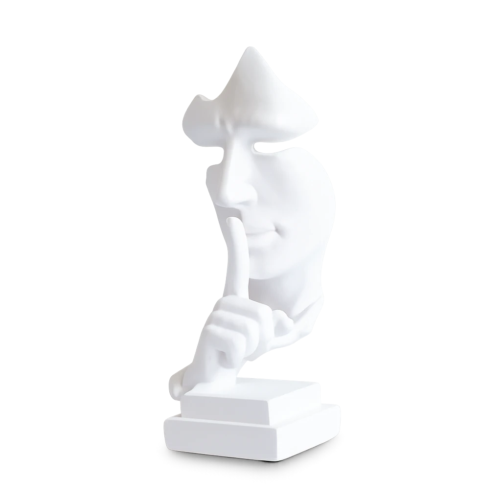 Statue Masque Silence En Résine Abstraite 9x27 cm-Déco Bohème