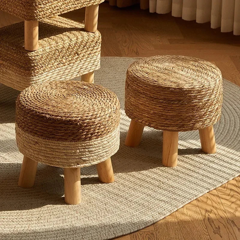 Tabouret Bohème Naturel Tressé-Déco Bohème