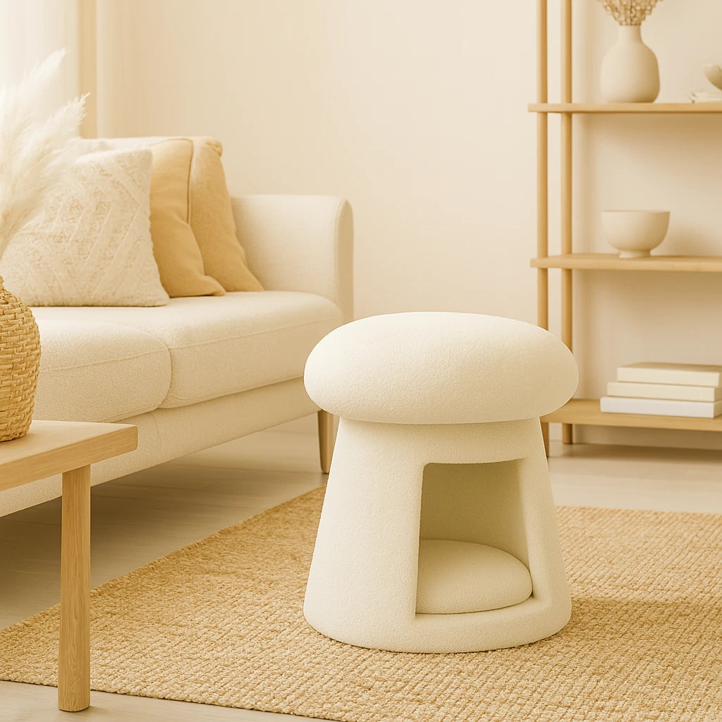 Tabouret Champignon Bouclette Pour Animaux-Déco Bohème