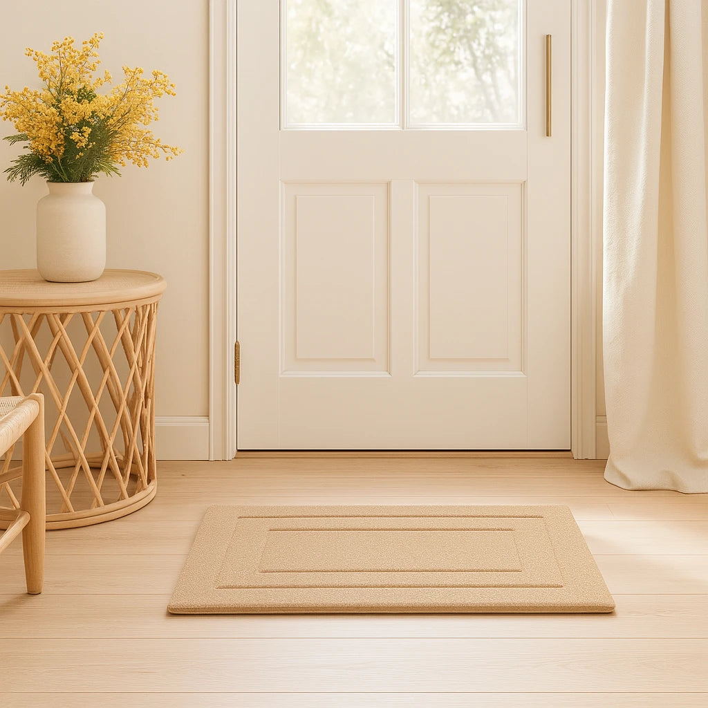 Tapis D’Entrée Absorbant Antidérapant Beige-Déco Bohème