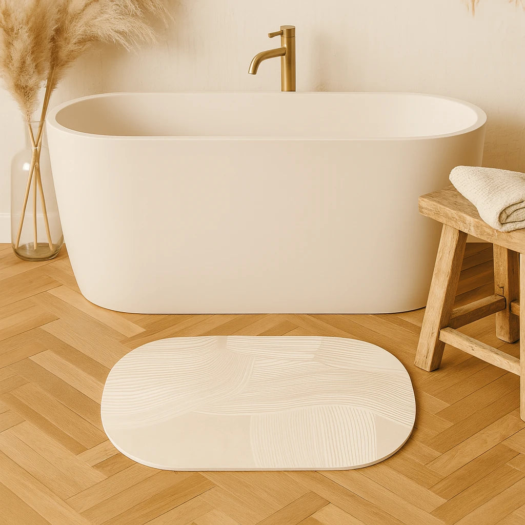 Tapis De Bain Absorbant Antidérapant Lunara Ovale-Déco Bohème