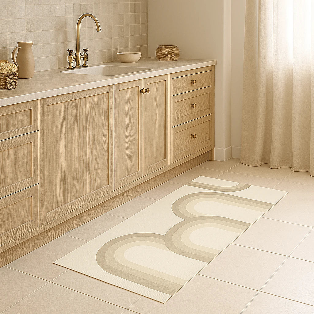Tapis De Cuisine Antidérapant Courbes Dégradées Elaya-Déco Bohème