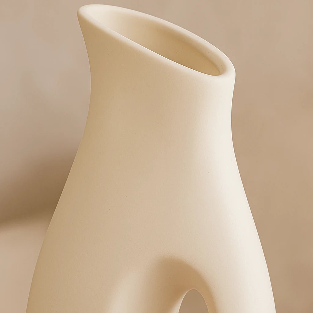 Vase En Céramique Design Nordique Blanc-Déco Bohème