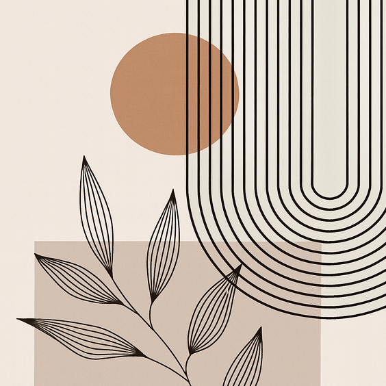 “Équilibre Naturel” - Tableau mural abstrait-Déco Bohème