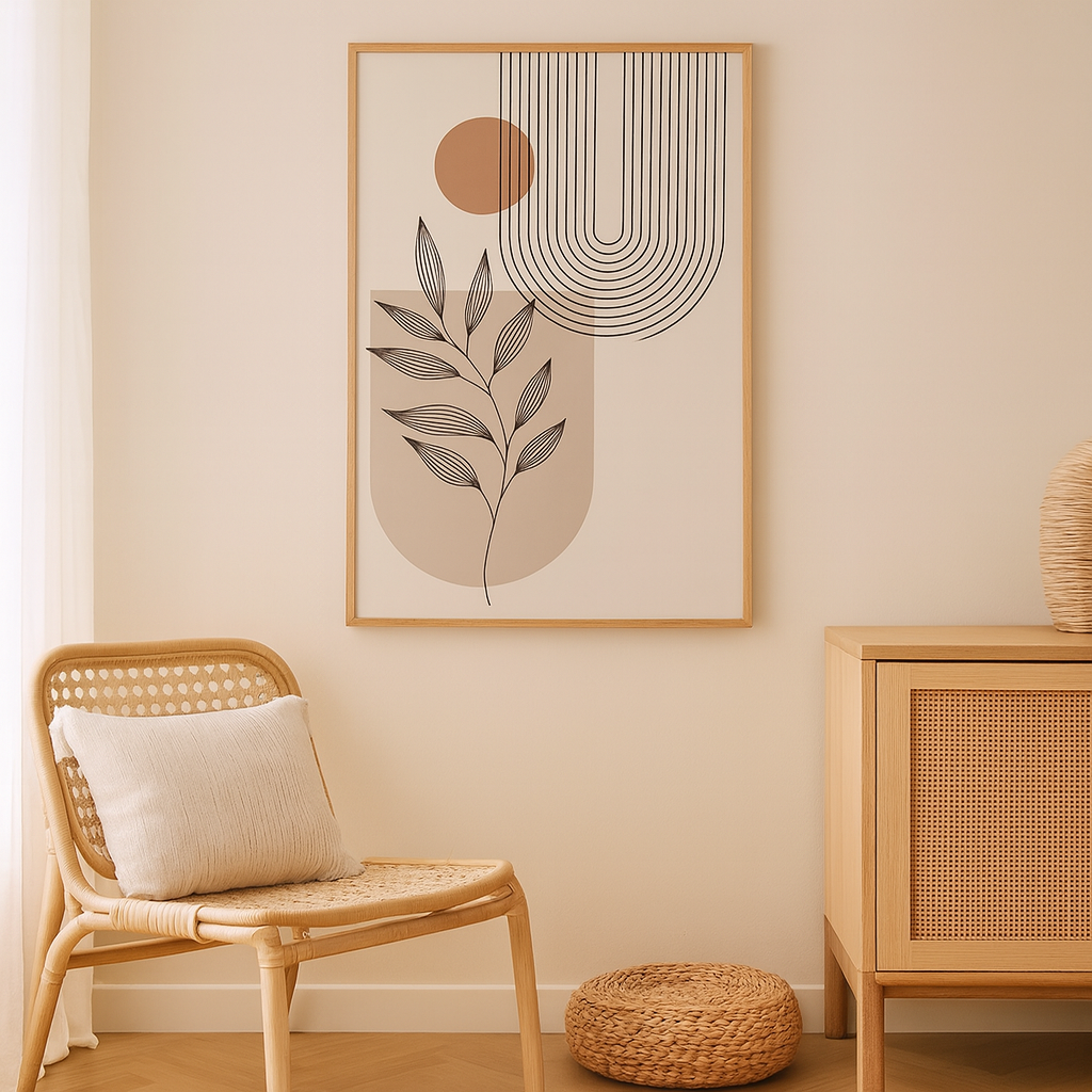 “Équilibre Naturel” - Tableau mural abstrait-Déco Bohème