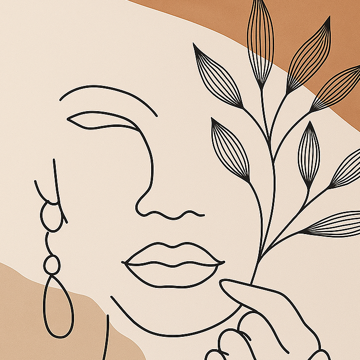 “Lignes bohèmes” - Affiche murale abstraite aux tons beiges et bruns-Déco Bohème