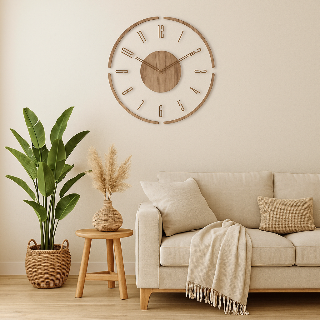 Horloge murale bois suspendue bohème chic-Déco Bohème