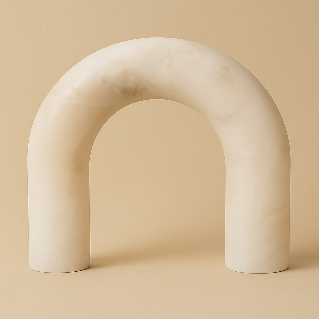 Sculpture Arche Géométrique Jaune en Marbre design-Déco Bohème