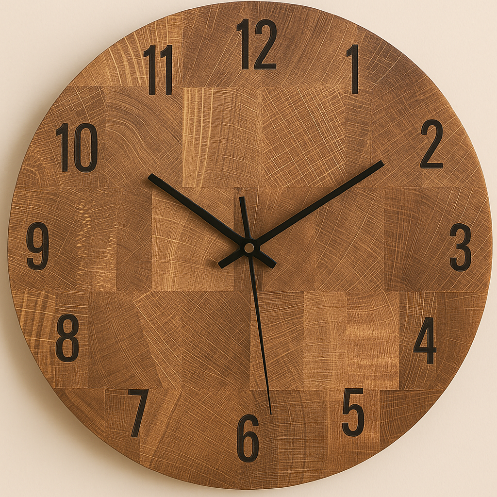 Horloge Murale en Bois Naturel Design-Déco Bohème