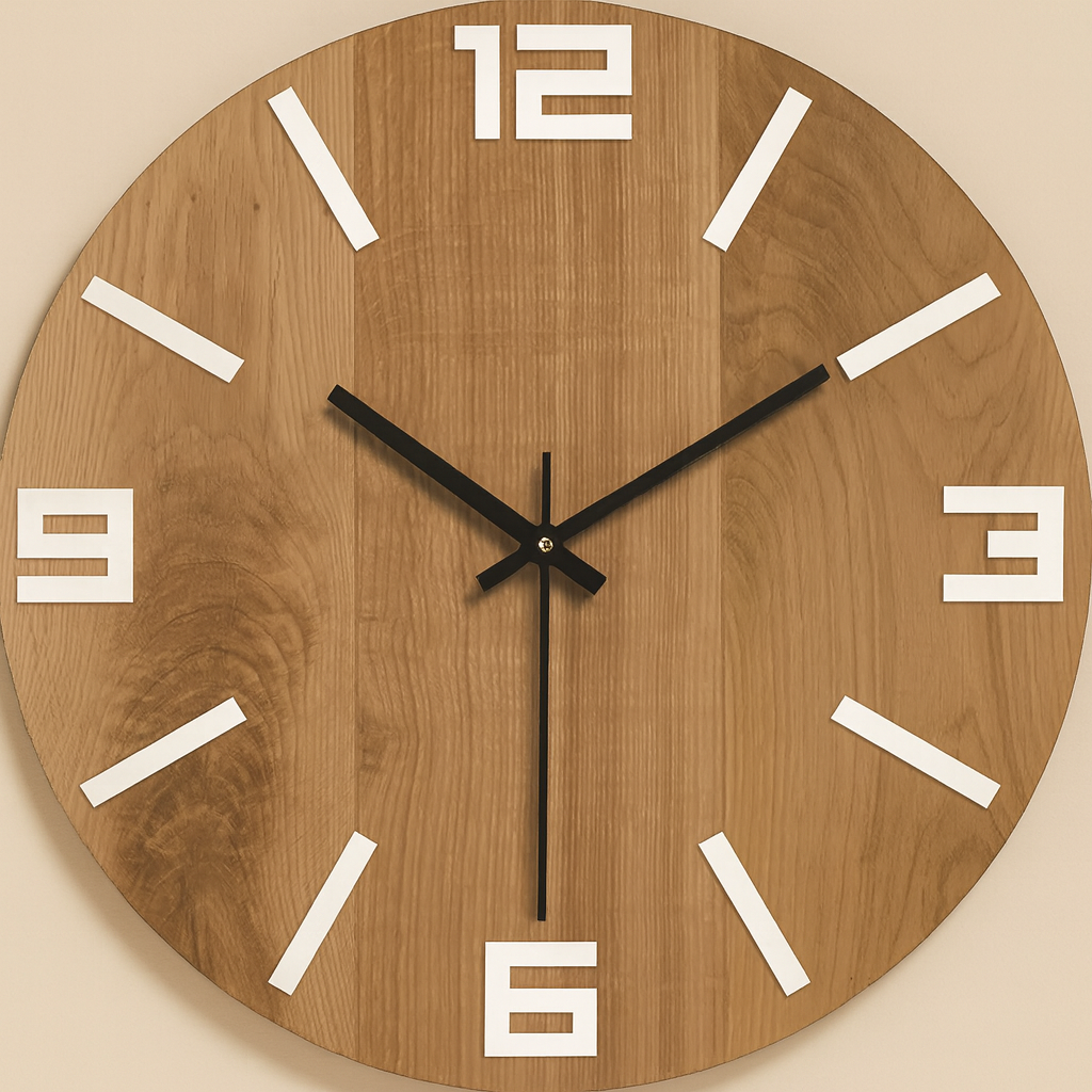 Horloge en Bois Chiffre en Blanc bohème-Déco Bohème