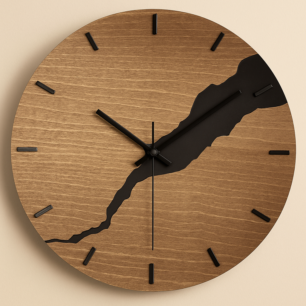 Horloge murale silencieuse bois design bohème chic