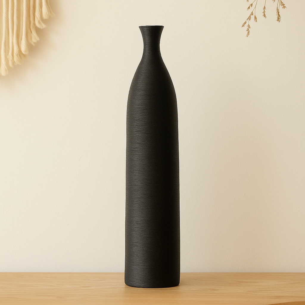 Vase Céramique Bohème Chic Noir-Déco Bohème