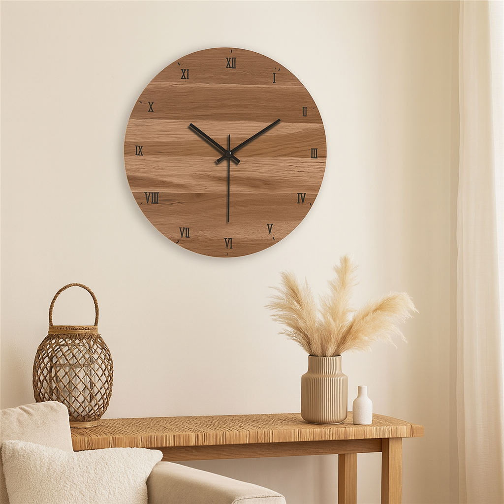 Horloge murale bois American Style silencieuse