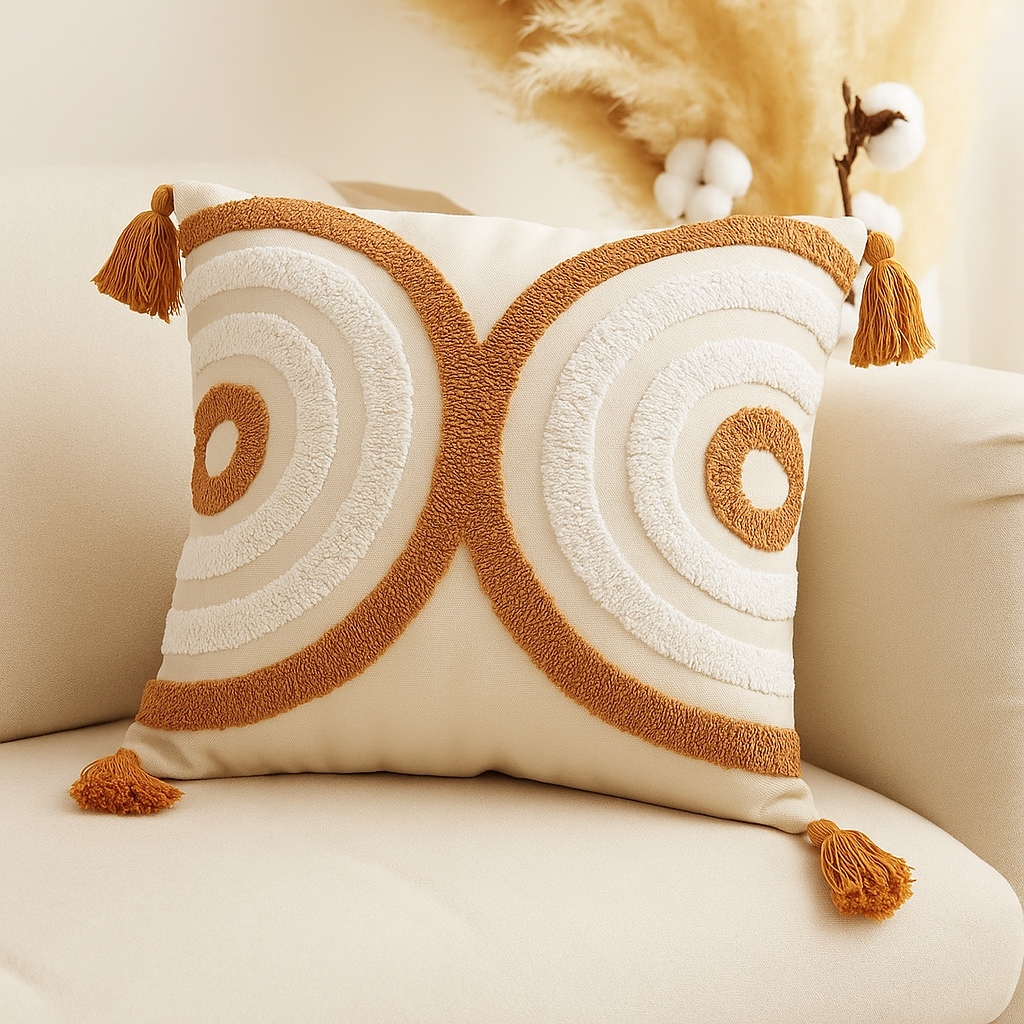 Housse de coussin bohème chic Cercle du Désert-Déco Bohème