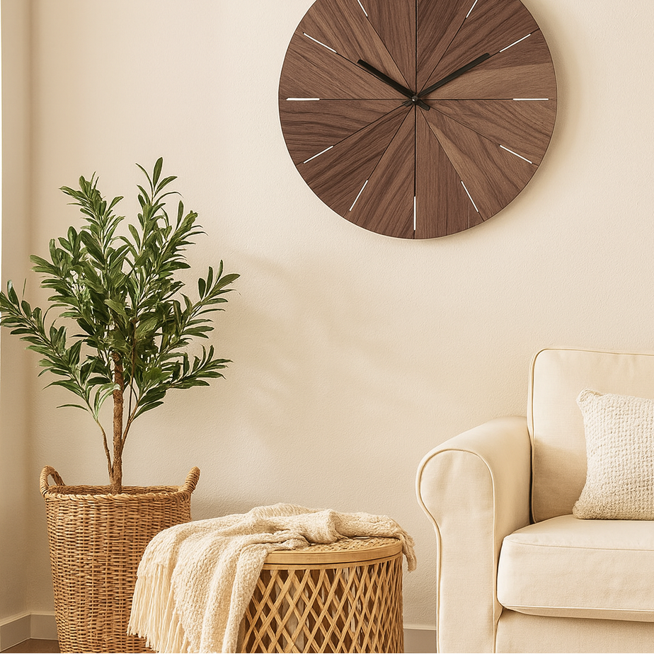 Horloge murale bois silencieuse design minimaliste