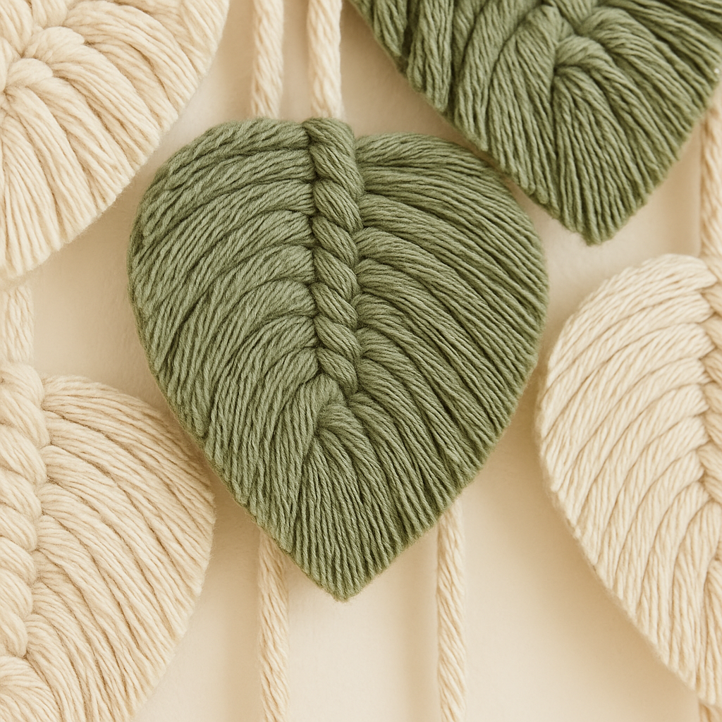 Suspension Murale Macramé Bohème à Feuilles-Déco Bohème