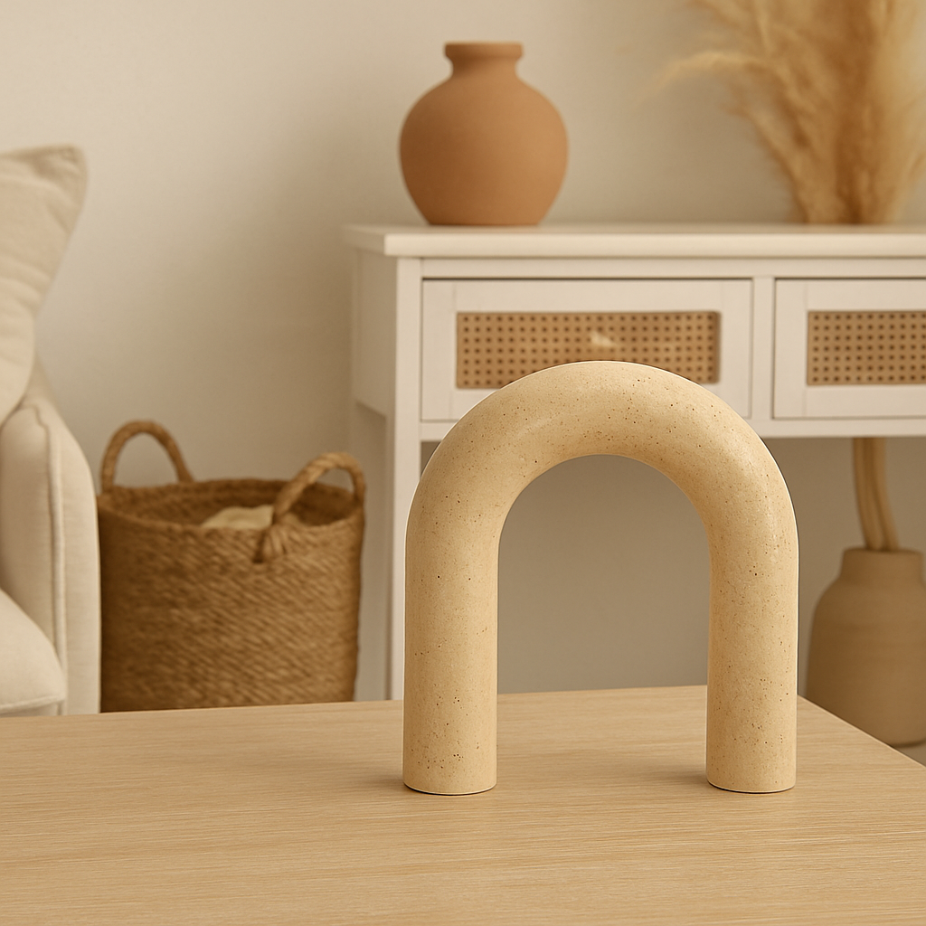 Sculpture Arche en Marbre Jaune Géométrique