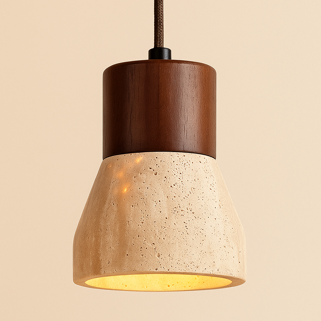 Suspension Sienna Travertin et Bois-Déco Bohème