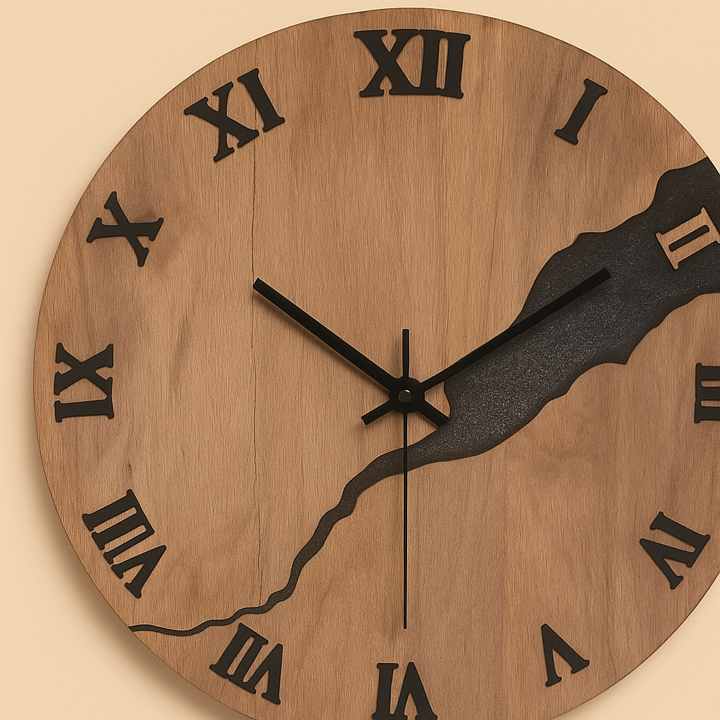 Horloge murale bois design silencieuse chambre et salon-Déco Bohème