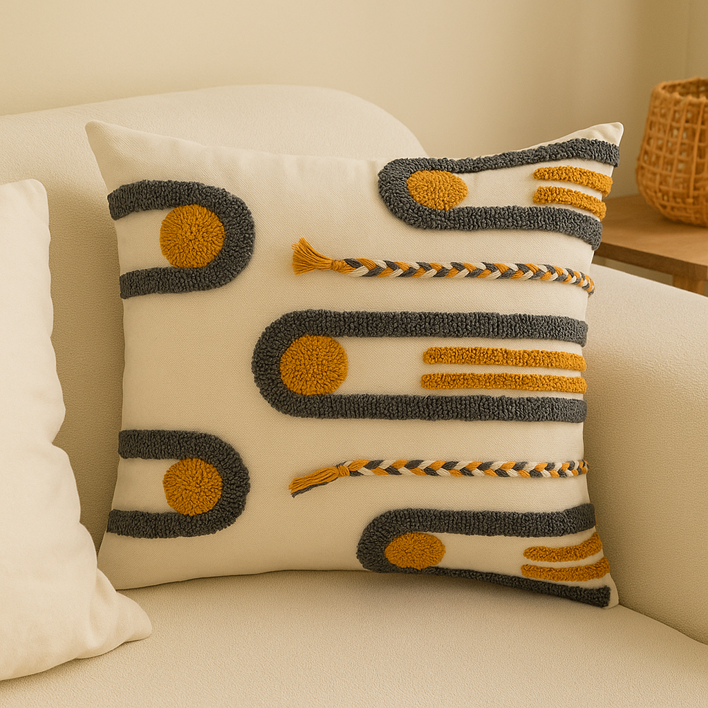Housse de Coussin Bohème Carrée Soleil Nomade-Déco Bohème