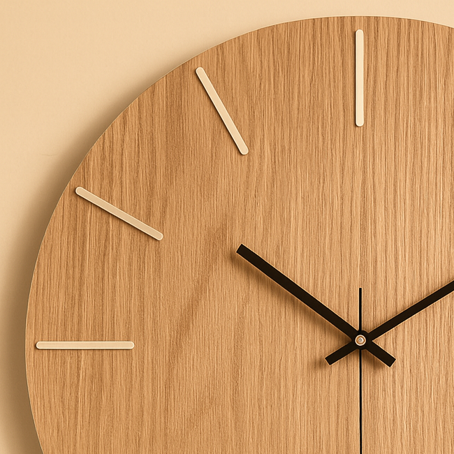 Horloge murale bois silencieuse style américain 30cm