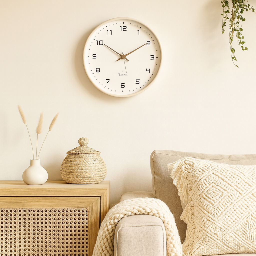 Horloge murale bois massif nordique luxe