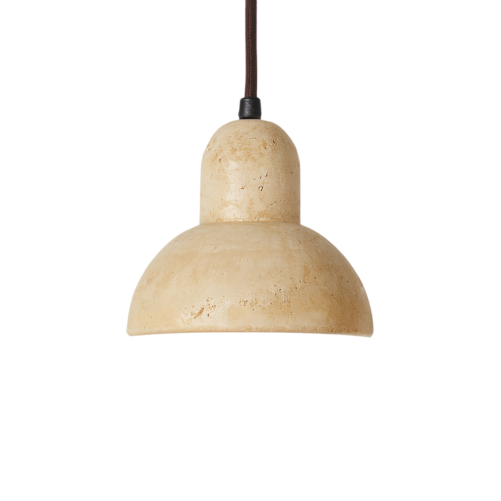 Suspension Boheme en travertin jaune et bois chic-Déco Bohème