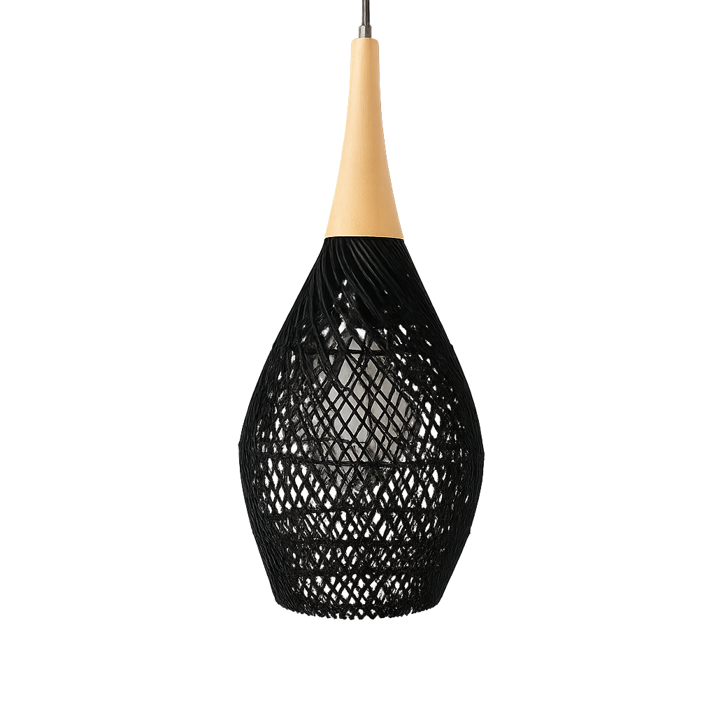 Suspension rotin WabiSabi LED Boheme