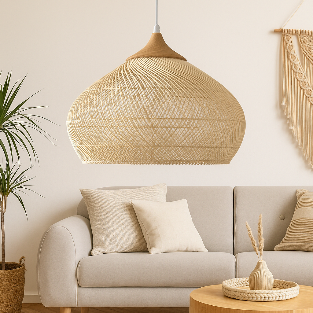 Suspension bambou rotin Boheme Chic-Déco Bohème