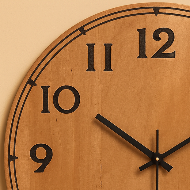 Horloge Murale Bois Foncé Silencieuse-Déco Bohème