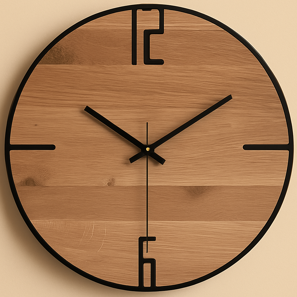 Horloge murale en bois design minimaliste-Déco Bohème