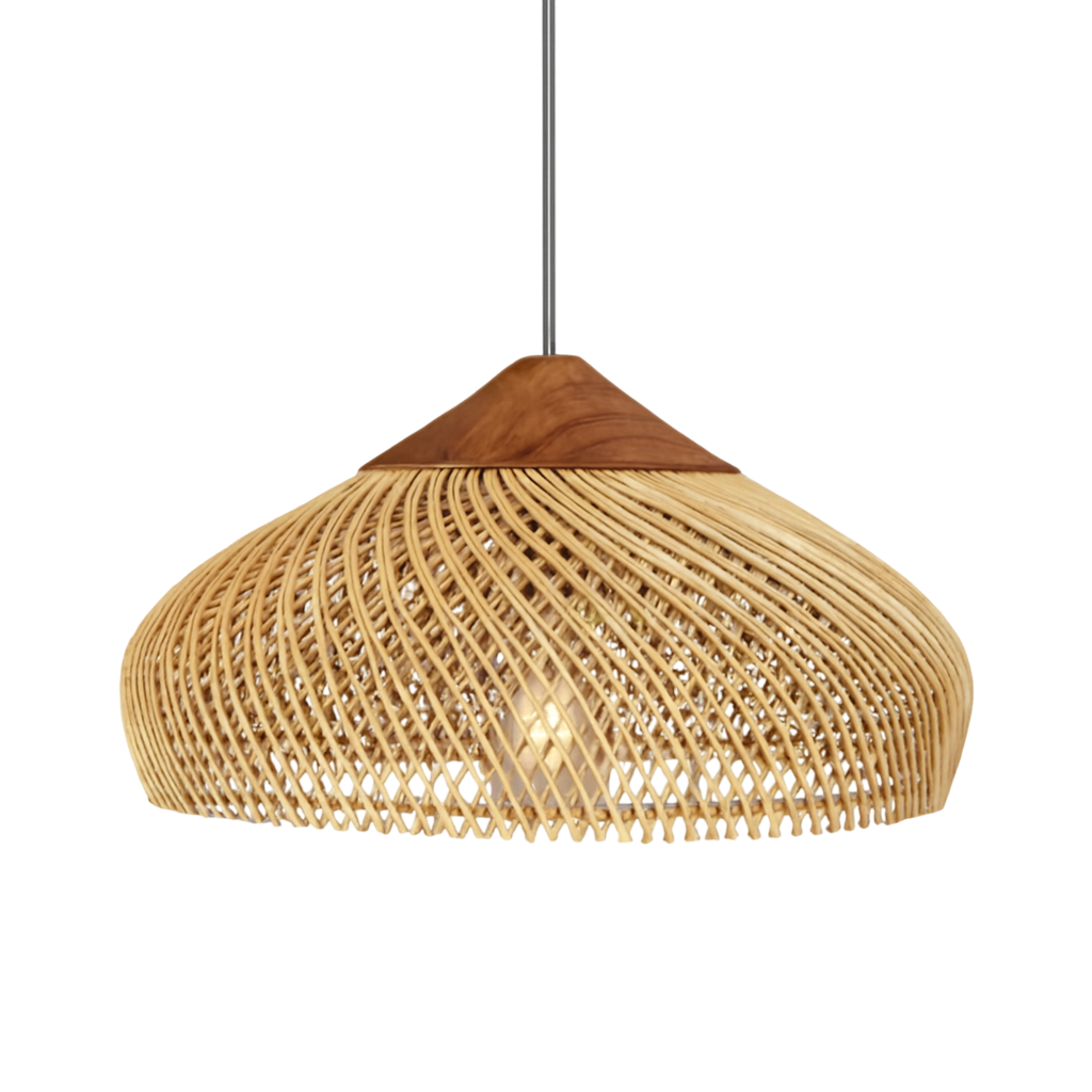 Suspension LED Bambou Rotin WabiSabi Bohème chic