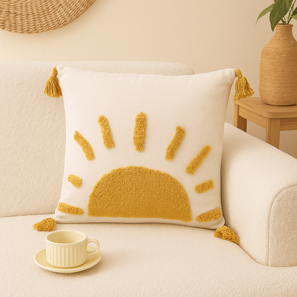 Housse de Coussin Bohème Chic Rayon d’Or-Déco Bohème