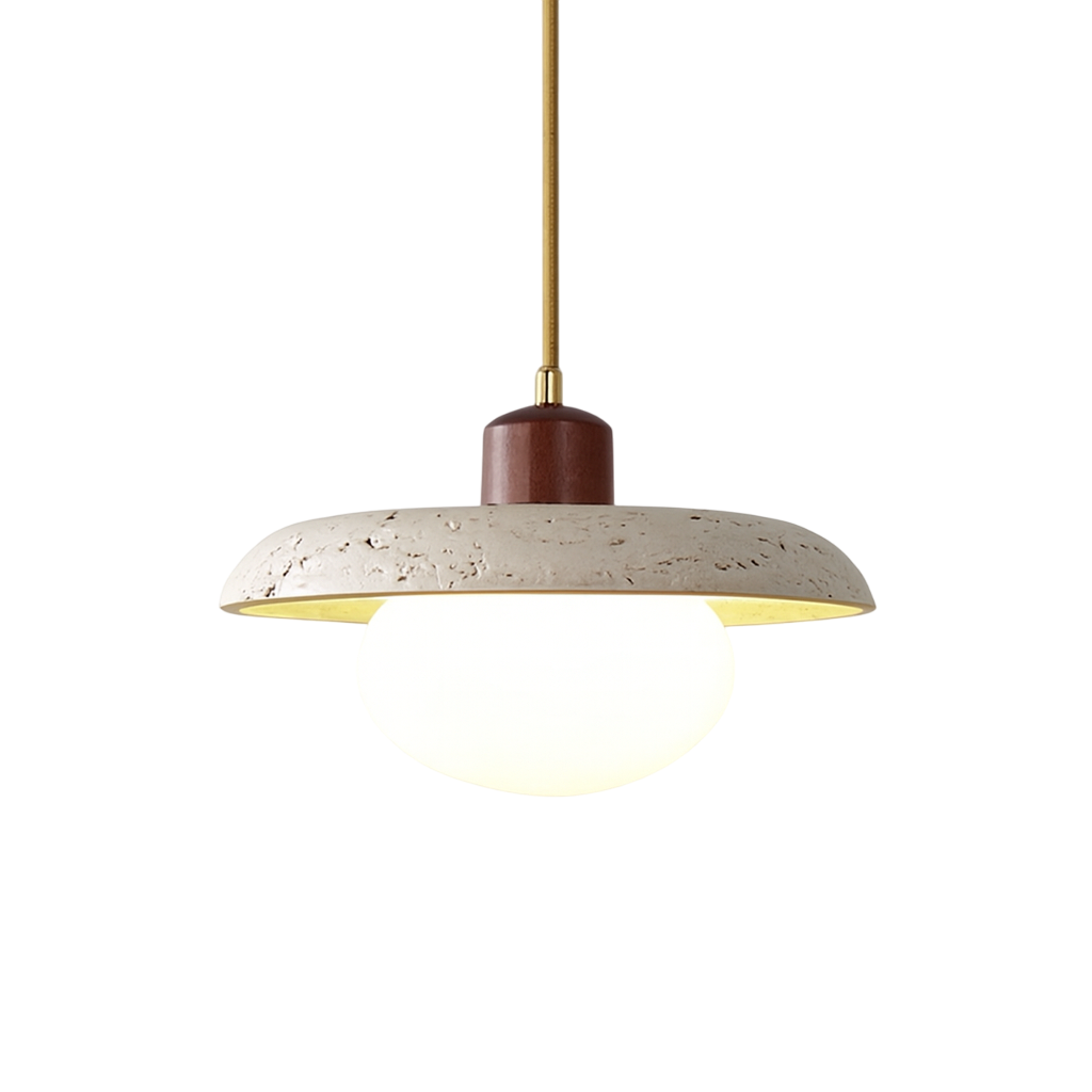 Suspension LED Pierre Travertin Jaune