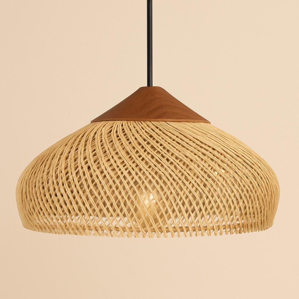 Suspension LED Bambou Rotin WabiSabi Bohème chic-Déco Bohème