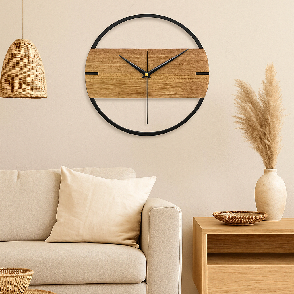 Horloge murale en bois minimaliste design européen