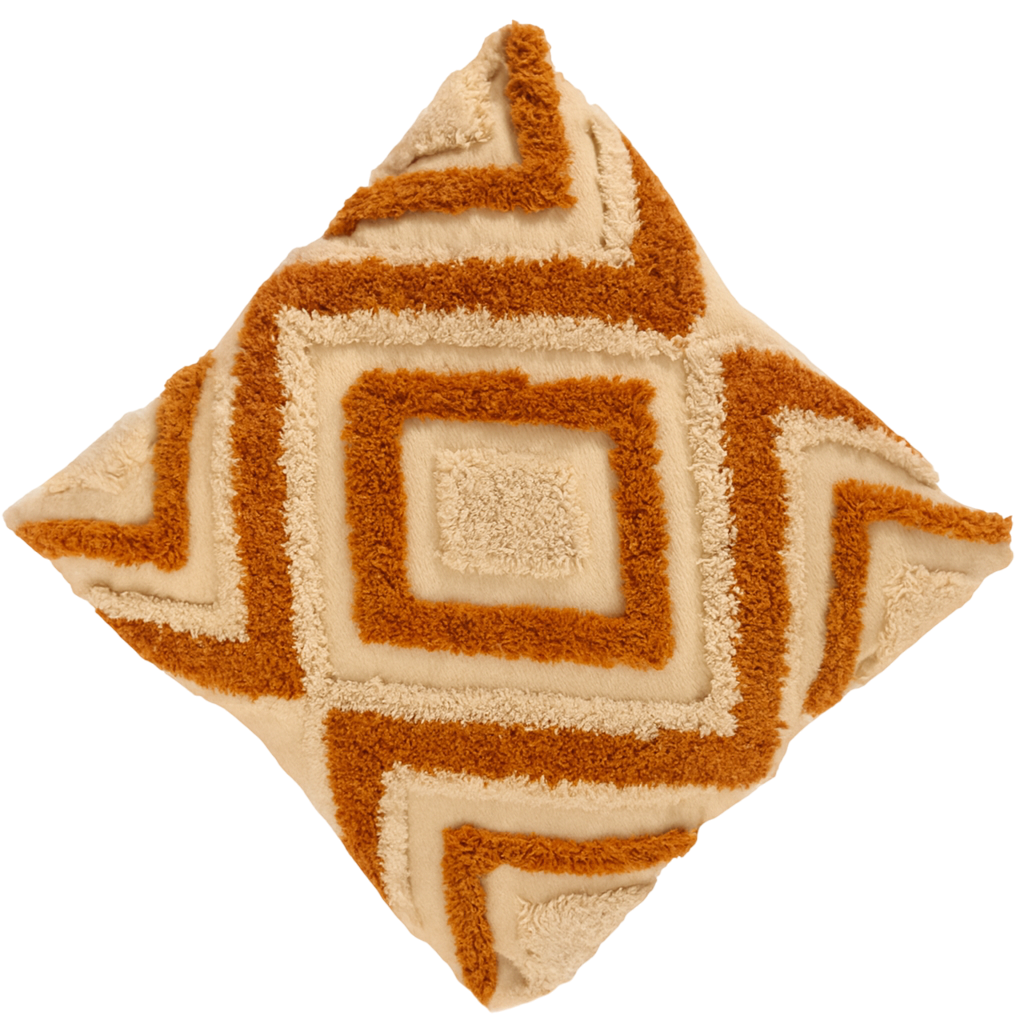Housse de Coussin Bohème Géométrique Terracotta Sauvage-Déco Bohème