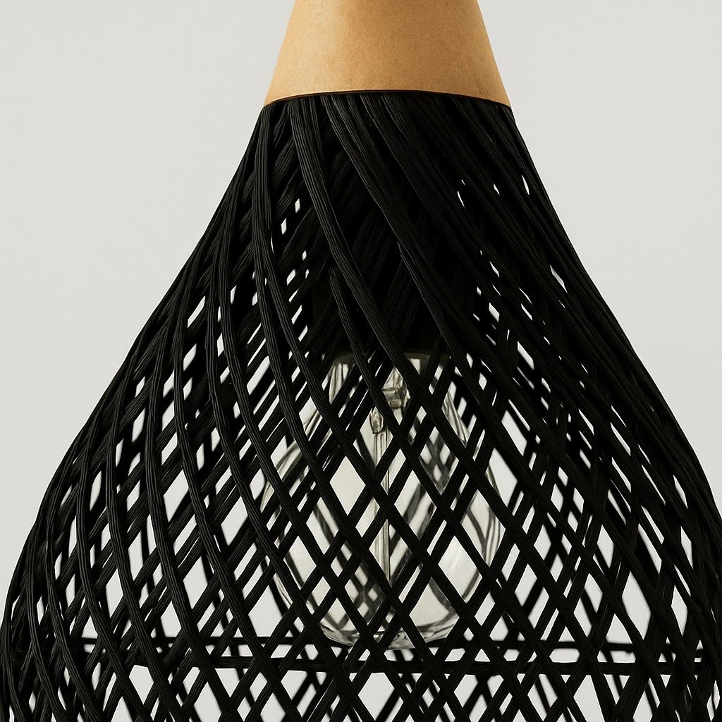 Suspension rotin WabiSabi LED Boheme