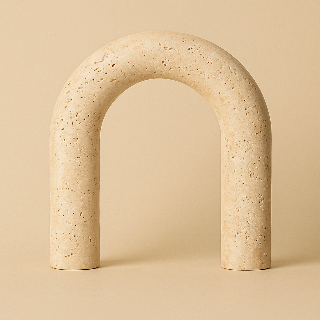 Sculpture Arche en Marbre Jaune Géométrique