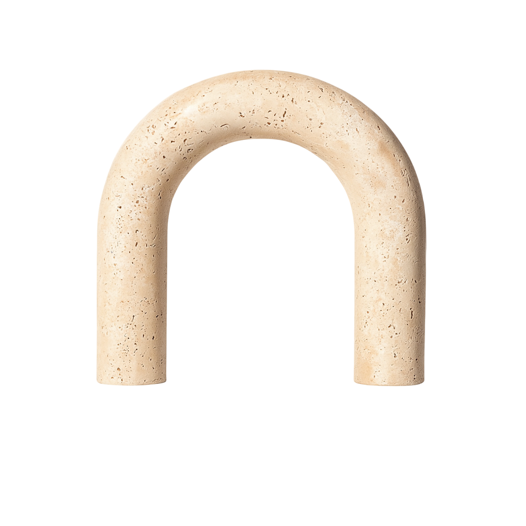 Sculpture Arche en Marbre Jaune Géométrique