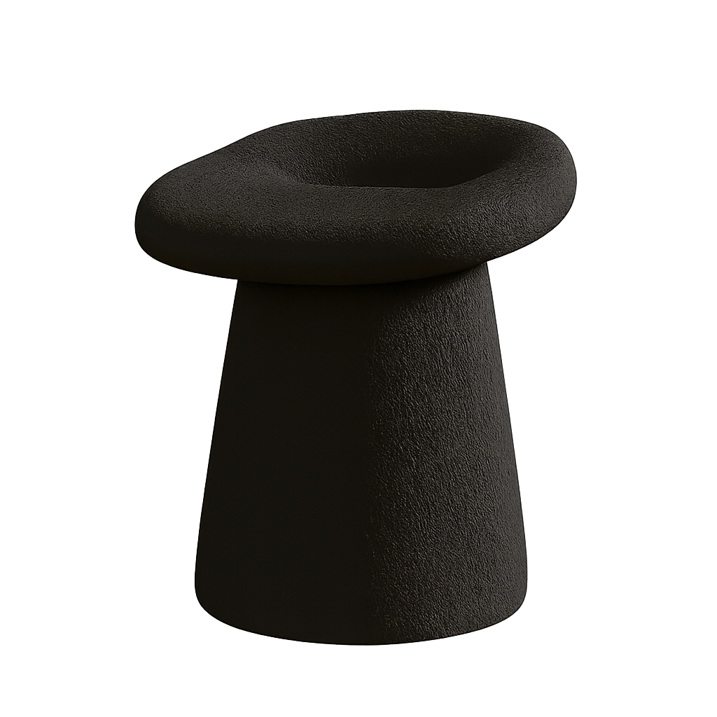 Tabouret Bohème Chic Bois et Tissu Noir