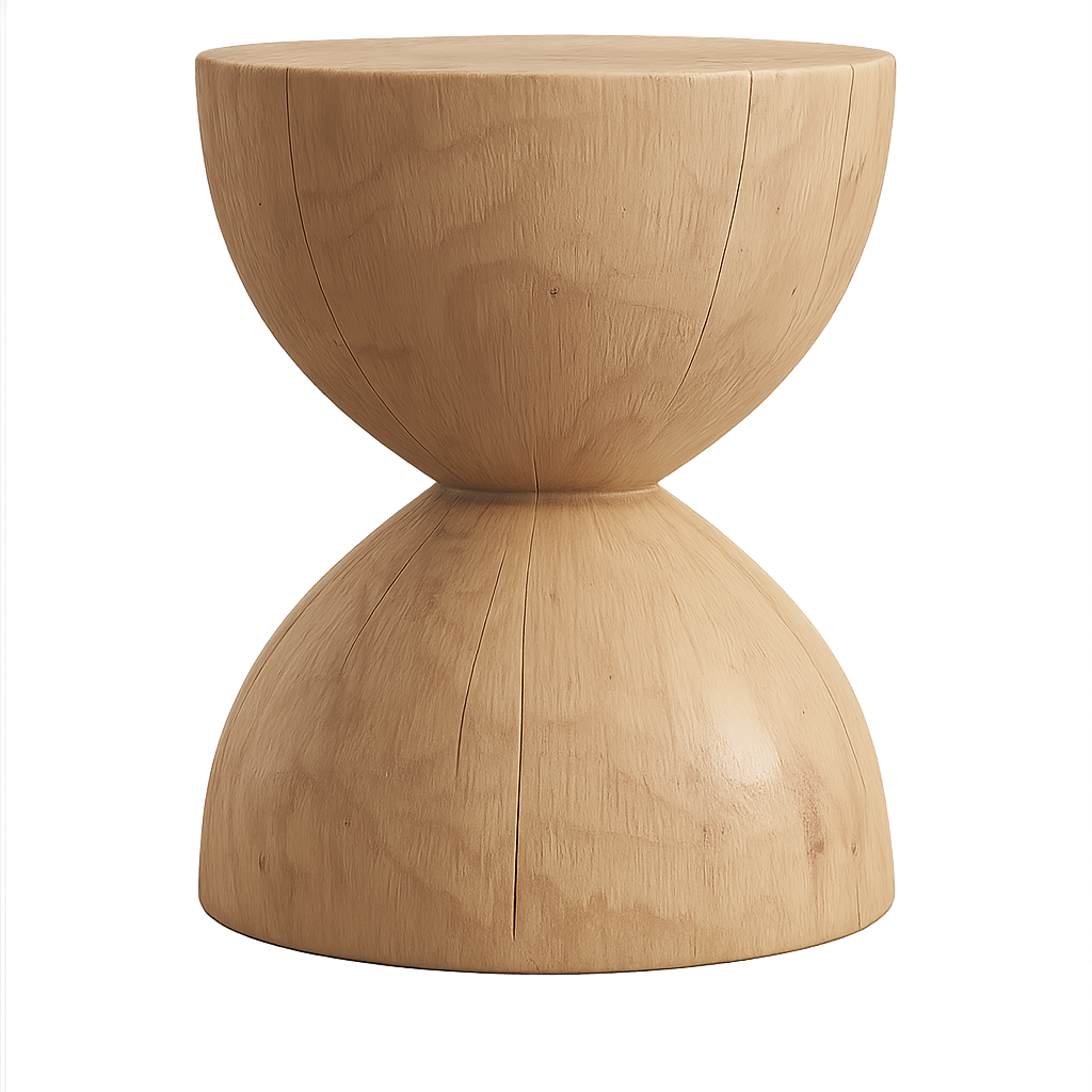 Tabouret Tronc Bois Clair Rustique ou Table d’Appoint Bohème