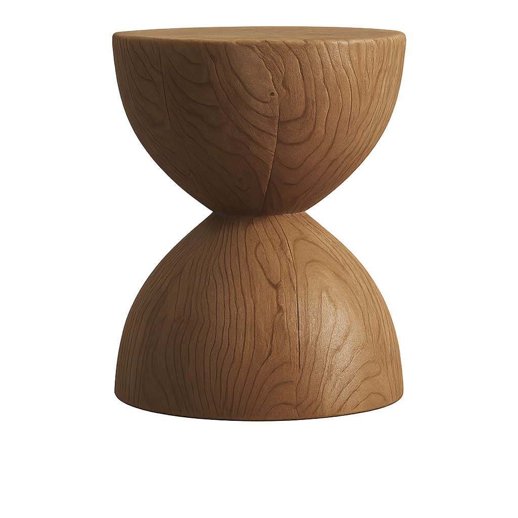 Tabouret Tronc Bois Foncé Rustique ou Table d’Appoint Bohème