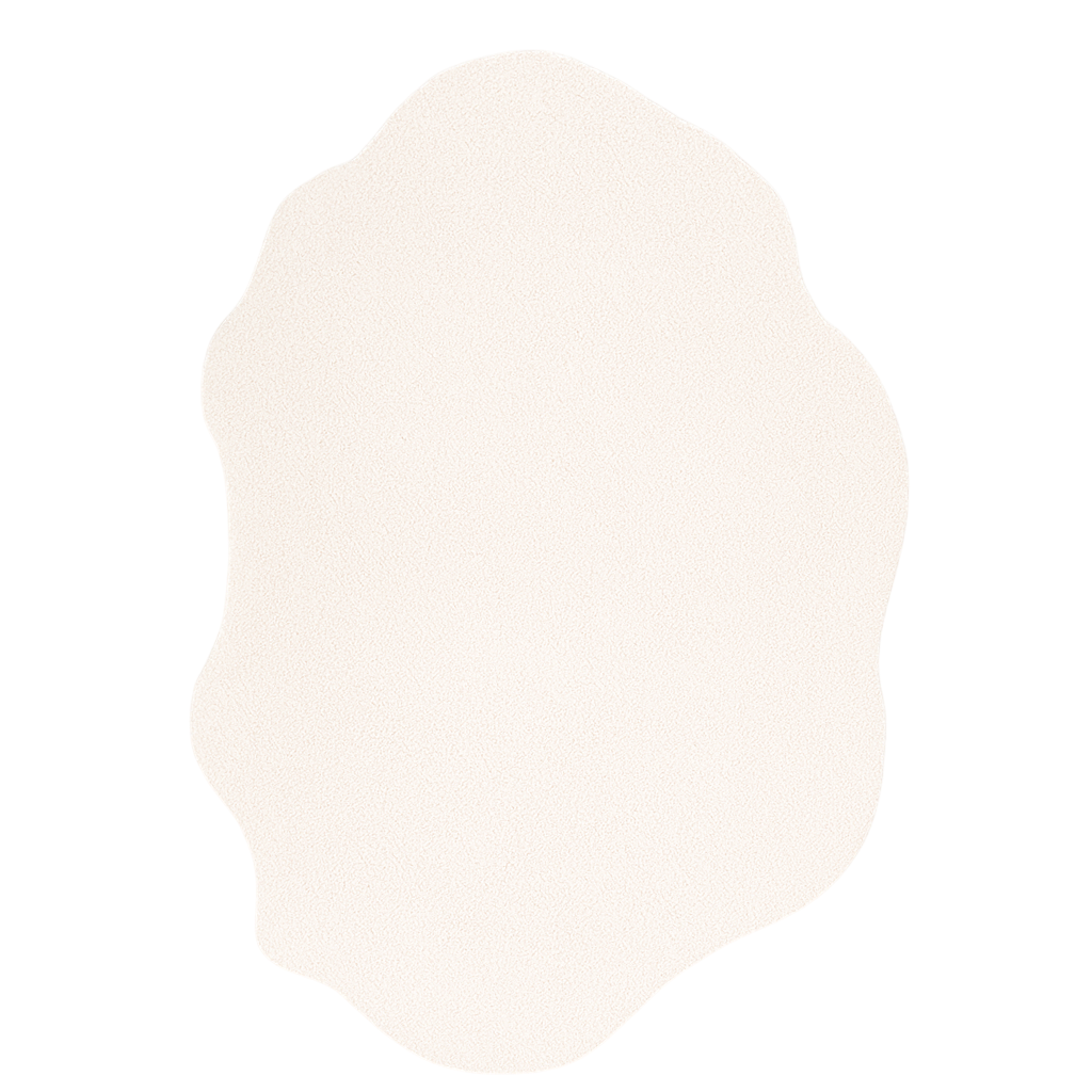 Tapis Salon Bohème Crème Irrégulier Fluffy Lavable