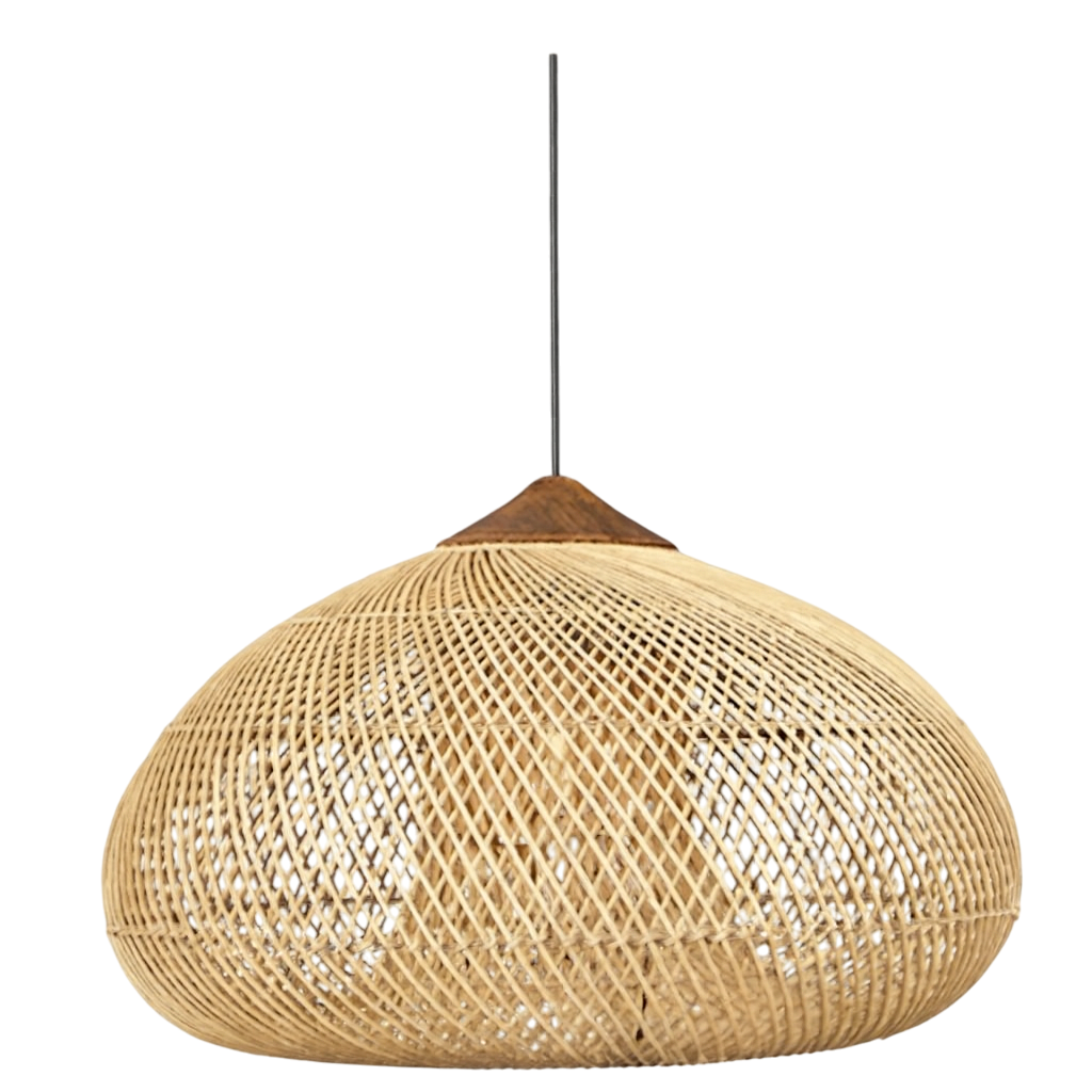 Suspension bohème en bambou et rotin