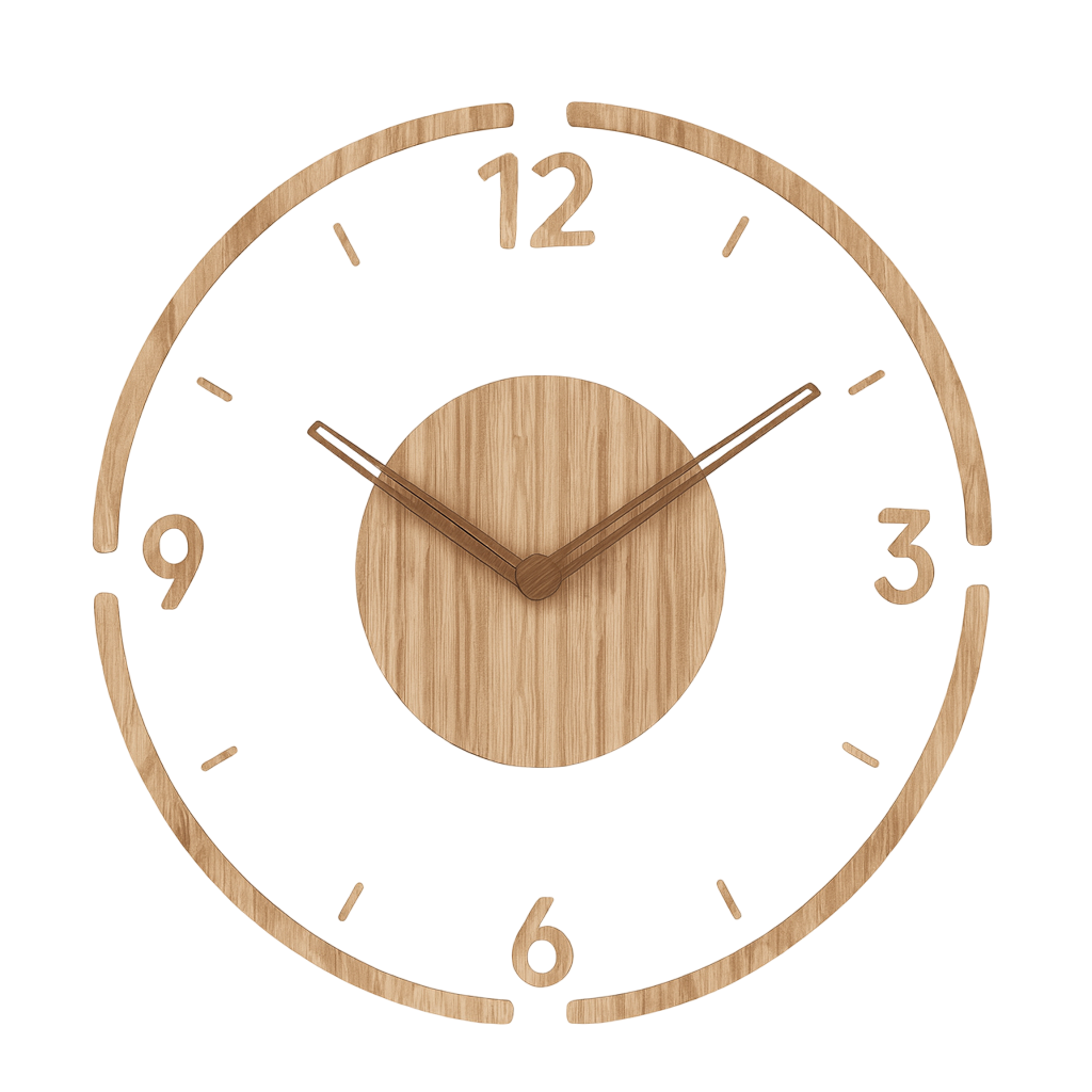 Horloge murale suspendue bois nordique quartz